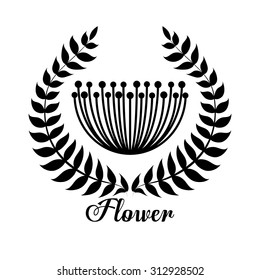 black and white flower design, vector illustration 10 eps graphic