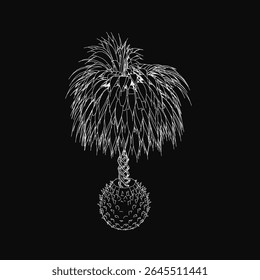 A black and white flower drawing stands out against vibrant fireworks, blending tropical charm with festive New Year's Eve energy. The decorative floral elements add elegance, while the contrast.