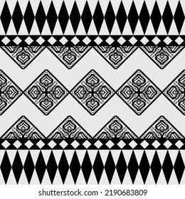 Black White Flower Ethnic Ikat Fabric Stock Vector (Royalty Free ...