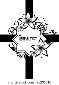 black and white flower floral vector