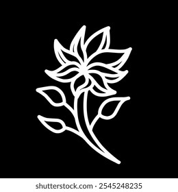 Black and white flower icon