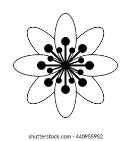 black and white flower icon