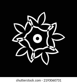Logo de flor blanca y negra 
