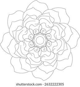 Black and White flower mandala
