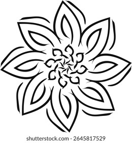 black and white flower mandala