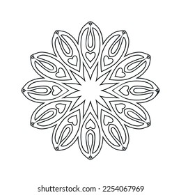 Black and white flower mandala designs