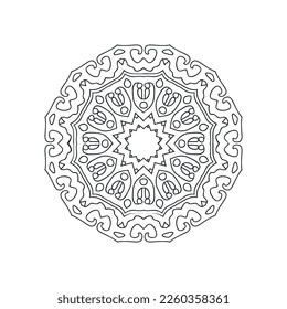 Black and white flower mandala designs