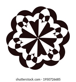 Black and white flower mandala vector eps 10