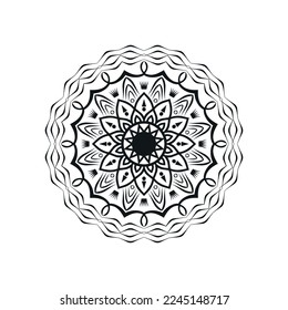 Black and white flower mandala vector
