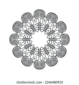 Black and white flower mandala vector
