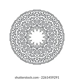 Vector de mandala de flores negras y blancas