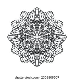 Black and white flower mandala vector