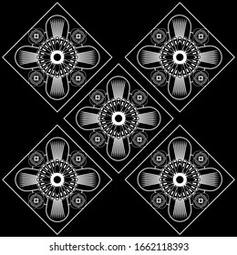 Schwarz-Weiß-Blumenmuster.