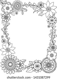 8400 Top Flower Border Coloring Pages Pictures