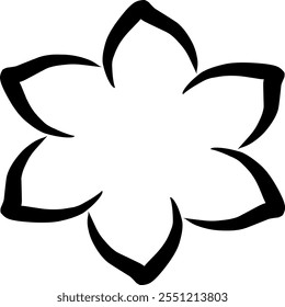 Black and White Flower Petal Icon with Minimalist Design for Websites and Content Creation