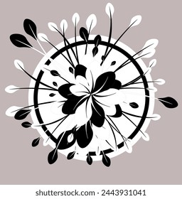 Black and white flower in a pot