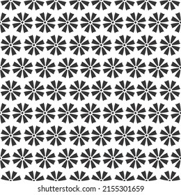 Black and white flower seamless vector pattern background. Floral graphic ornament wallpaper. Symmetrical summer nature backdrop. Template for print, design, banner or card.
