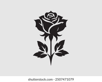 A black and white flower silhouette design vector
