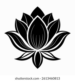Black and white flower silhouette design 