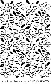vector de esquema de flor en blanco y negro