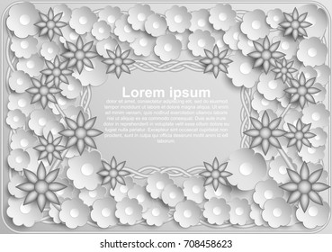 Black and white flower texture background. vector EPS10