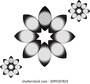 vector de flores negras y blancas