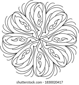 Flor blanca y negra. ilustración vectorial. Aislado sobre un fondo blanco