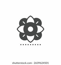 Black and white flower vector illustration icon. Illustration for business. Vector template.