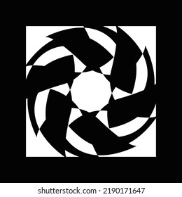 Logo del vector de flores negras y blancas 