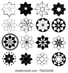 Black and White Flower Vector Pack