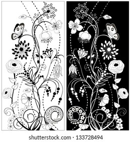 Black and white flowers