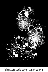 black and white flowers