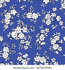 Black and white flowers background. vector seamless pattern. Vector modern art illustration for printing on wallpaper, fabric, cover, template.