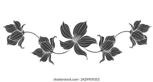 flores blancas y negras. patrón de flores plantilla vector diseño vector eps	