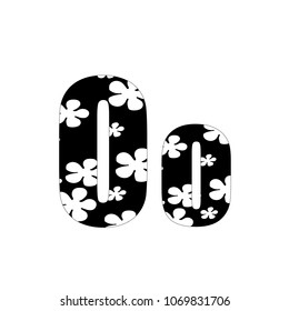 Black and white flowers letter O logo design template. Stylish vector icon