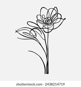 black and white flowers stencil vector pattern