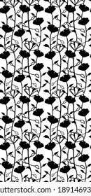 black and white flowers, vector, design for interior