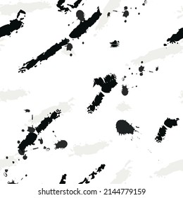 Black and white fluid pattern with digital brush. Ideal for use on fashion textiles, surfaces, paper, etc.