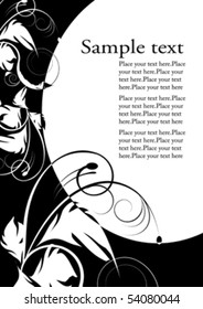 black and white foliage decoration with place for text