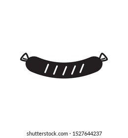 black and white food bbq sausage sign illustation