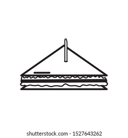 black and white food bbq slice sandwich design illustation