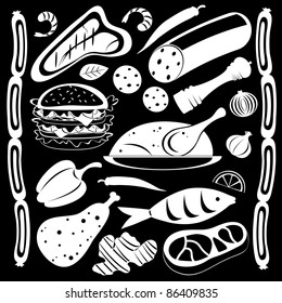 Black and white food pattern