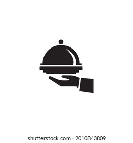 Black And White Foodservice Waiter Icon Design