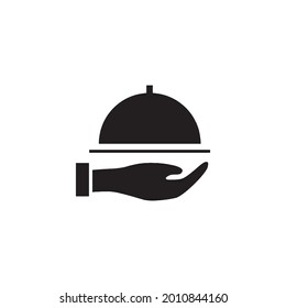 Black And White Foodservice Waiter Icon Design
