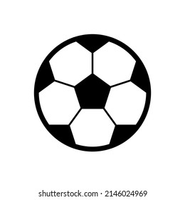 Black and white Football icon isolated on white background. Simple soccer ball vector image. Soccer ball icon on white background.