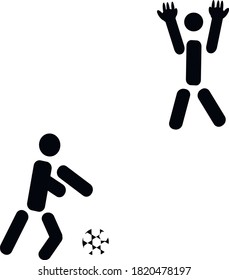 Black and white football on a white background.
