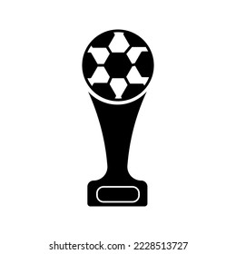 black and white football trophy vector icon