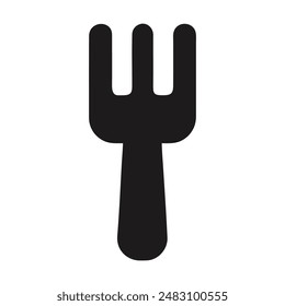 Black and white fork icon illustration. Vector illustration