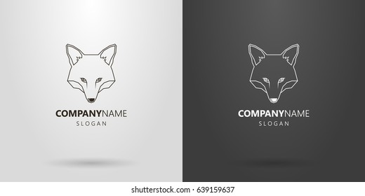 Black and white fox face logo
