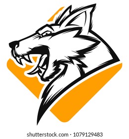 black and white fox head mascot vector illustration esports logo